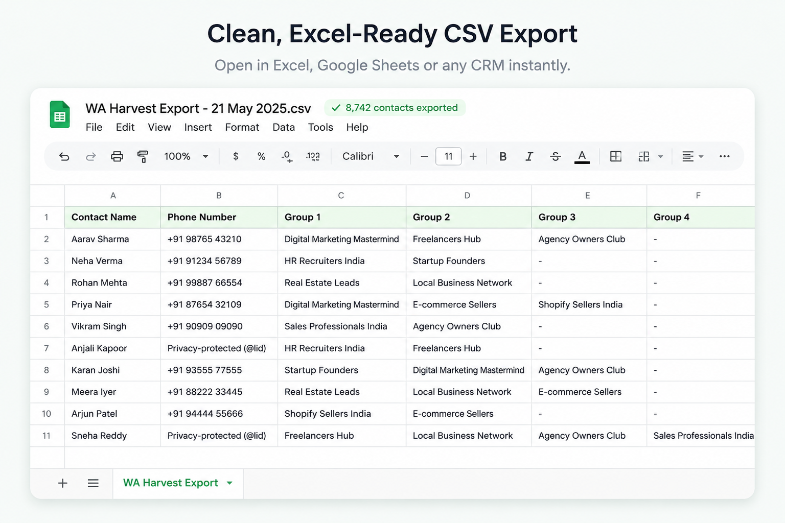 Csv Export Screenshot