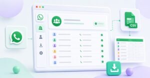 WA Harvest WhatsApp group contacts CSV export illustration
